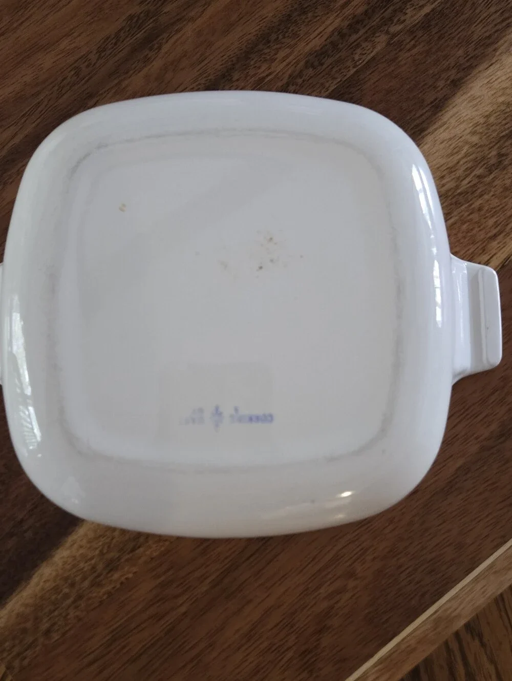 Corning Ware 1-quart square casserole dish in the classic Blue Cornflower